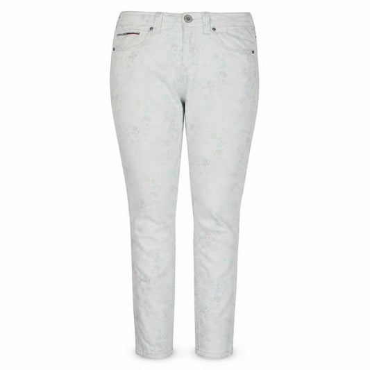 Front view of Tommy Hilfiger Women's White Floral Skinny Jeans, size 14