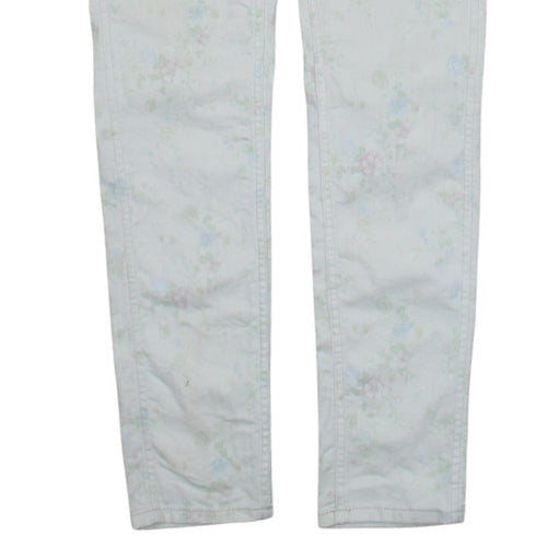 Tommy Hilfiger Women's White Floral Skinny Jeans Size 14