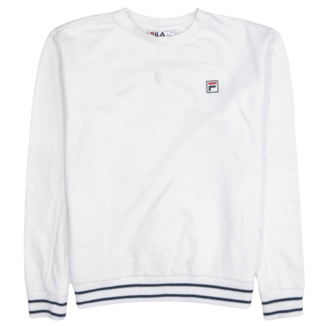 FILA Men's White Crew Neck Logo Sweatshirt Size L Pullover