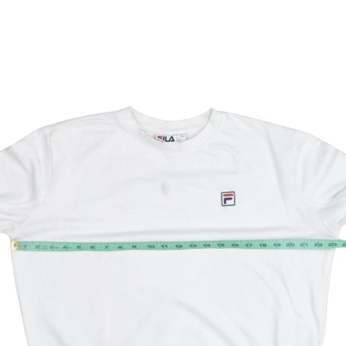 FILA Men's White Crew Neck Logo Sweatshirt Size L Pullover