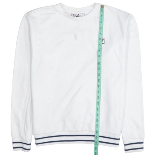 FILA Men's White Crew Neck Logo Sweatshirt Size L Pullover