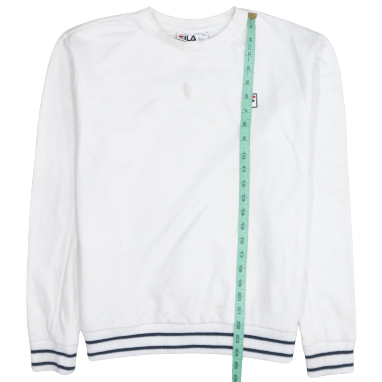 FILA Men's White Crew Neck Logo Sweatshirt Size L Pullover