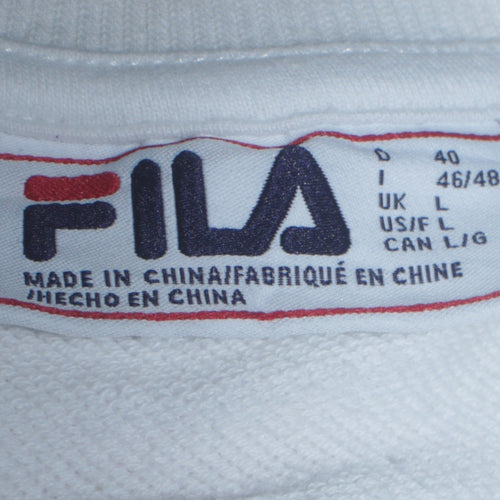 FILA Men's White Crew Neck Logo Sweatshirt Size L Pullover
