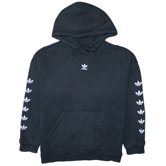 Adidas Women Black Hoodie UK 12 Pullover Hooded Sweatshirt