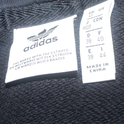 Adidas Women Black Hoodie UK 12 Pullover Hooded Sweatshirt