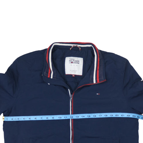 Tommy Hilfiger Men's Blue 2XL Bomber Jacket with Zip Pockets