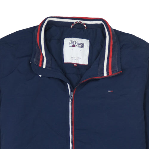 Tommy Hilfiger Men's Blue 2XL Bomber Jacket with Zip Pockets