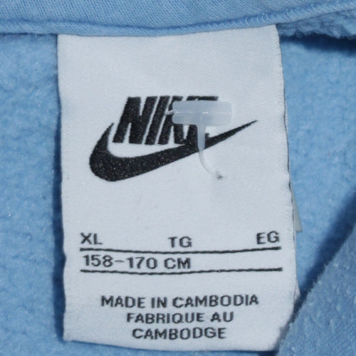 Nike Boys Blue Pullover Hoodie XL (158-170cm) Cotton Blend