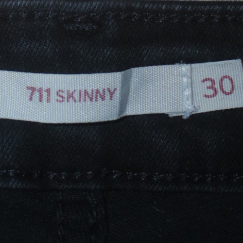 Levi's Women's Black 711 Skinny Jeans Size 30 Mid Rise Denim
