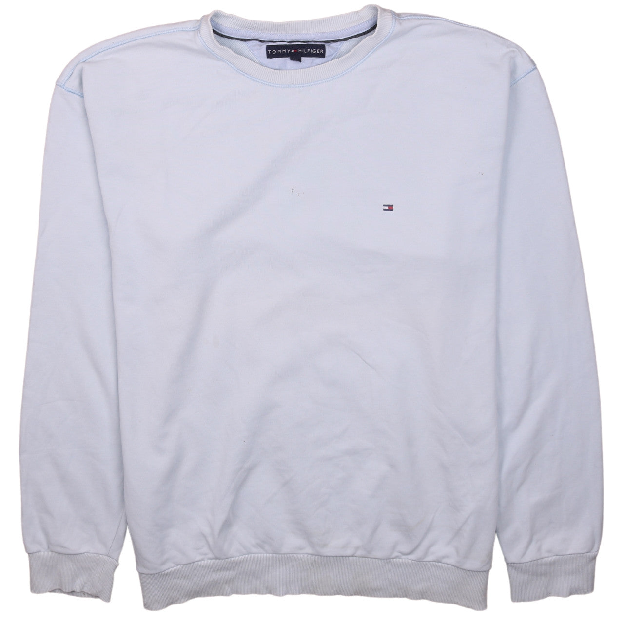 Tommy Hilfiger Men White XL Pullover Sweatshirt Classic Crew Neck