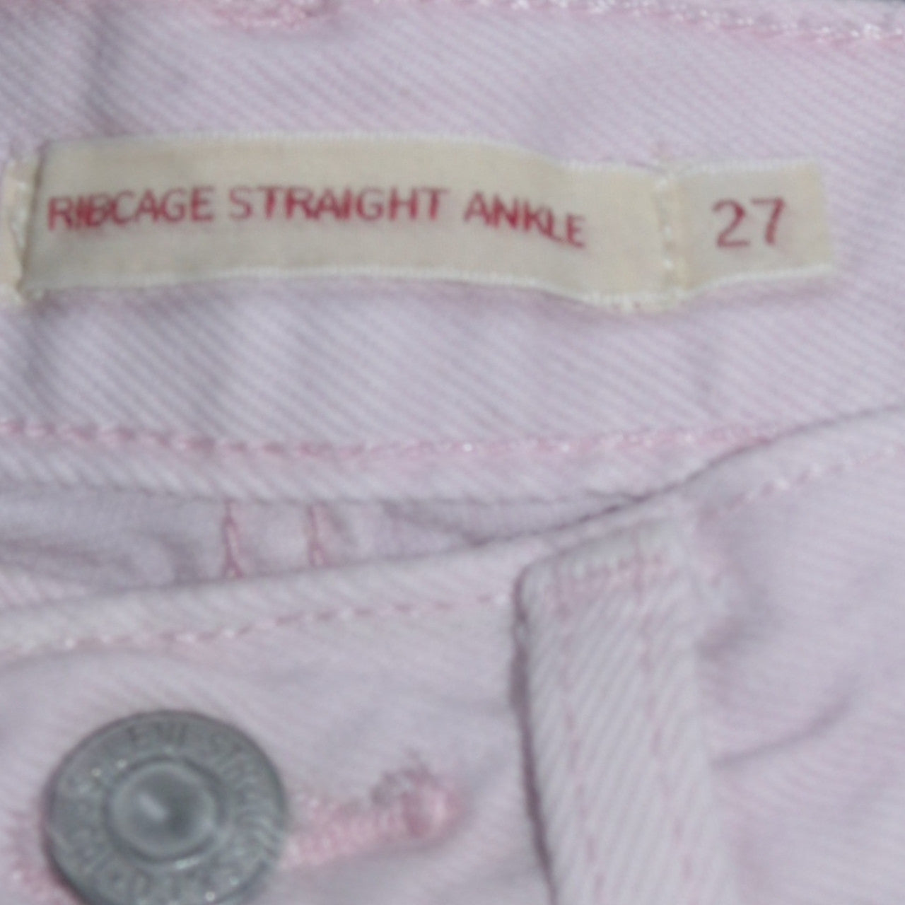 Levi's Women's Pink Ribcage Straight Ankle Jeans Size 27