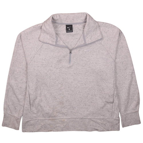 Nike Men's Grey 1/4 Zip Pullover Sweatshirt Size L Regular Fit