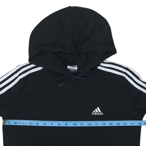 Adidas Womens Black Hoodie Size Small Pullover Hooded Sweatshirt
