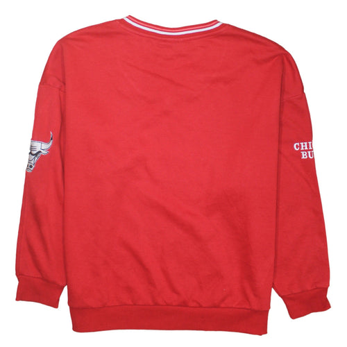 NBA Women Red Chicago Bulls V-Neck Pullover Sweatshirt Medium