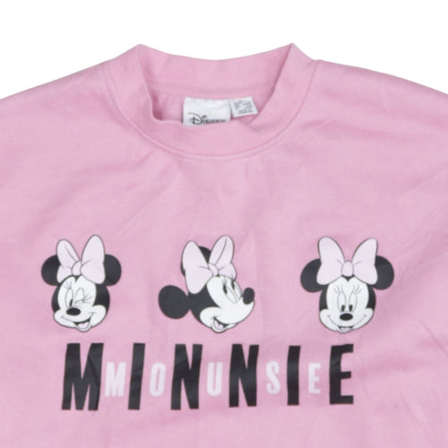 Disney Primark Women Pink Minnie Mouse Pullover Sweatshirt XS