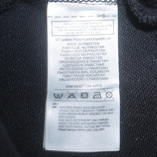 Adidas Boys Black Trefoil Crew Neck Pullover Sweatshirt 13-14 Years
