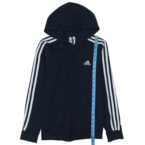 Adidas Womens Navy Full Zip Hoodie Size S 8-10 Hooded Sweatshirt