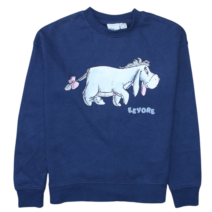 Disney Women Eeyore Blue Crew Neck Pullover Sweatshirt Size 2XS