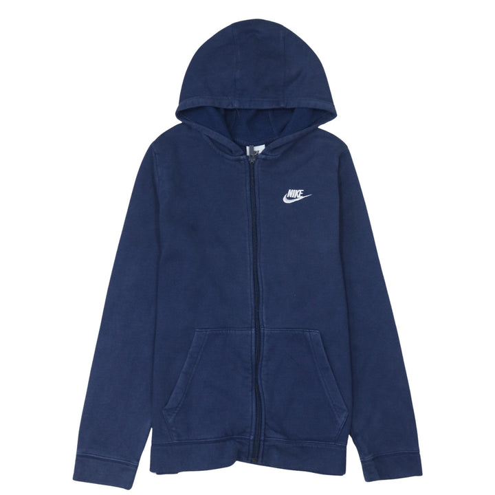 Nike Boys Blue Full Zip Hoodie XL (158-170cm) Classic Logo Fleece