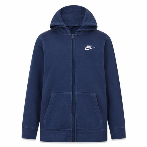 Nike Boys Blue Full Zip Hoodie XL (158-170cm) Classic Logo Fleece