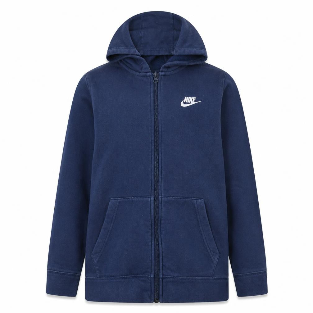 Nike Boys Blue Full Zip Hoodie XL (158-170cm) Classic Logo Fleece