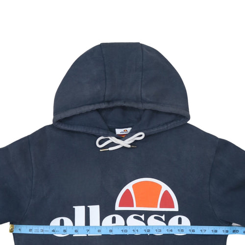Ellesse Mens Blue Pullover Hoodie XS Logo Fleece Sweatshirt