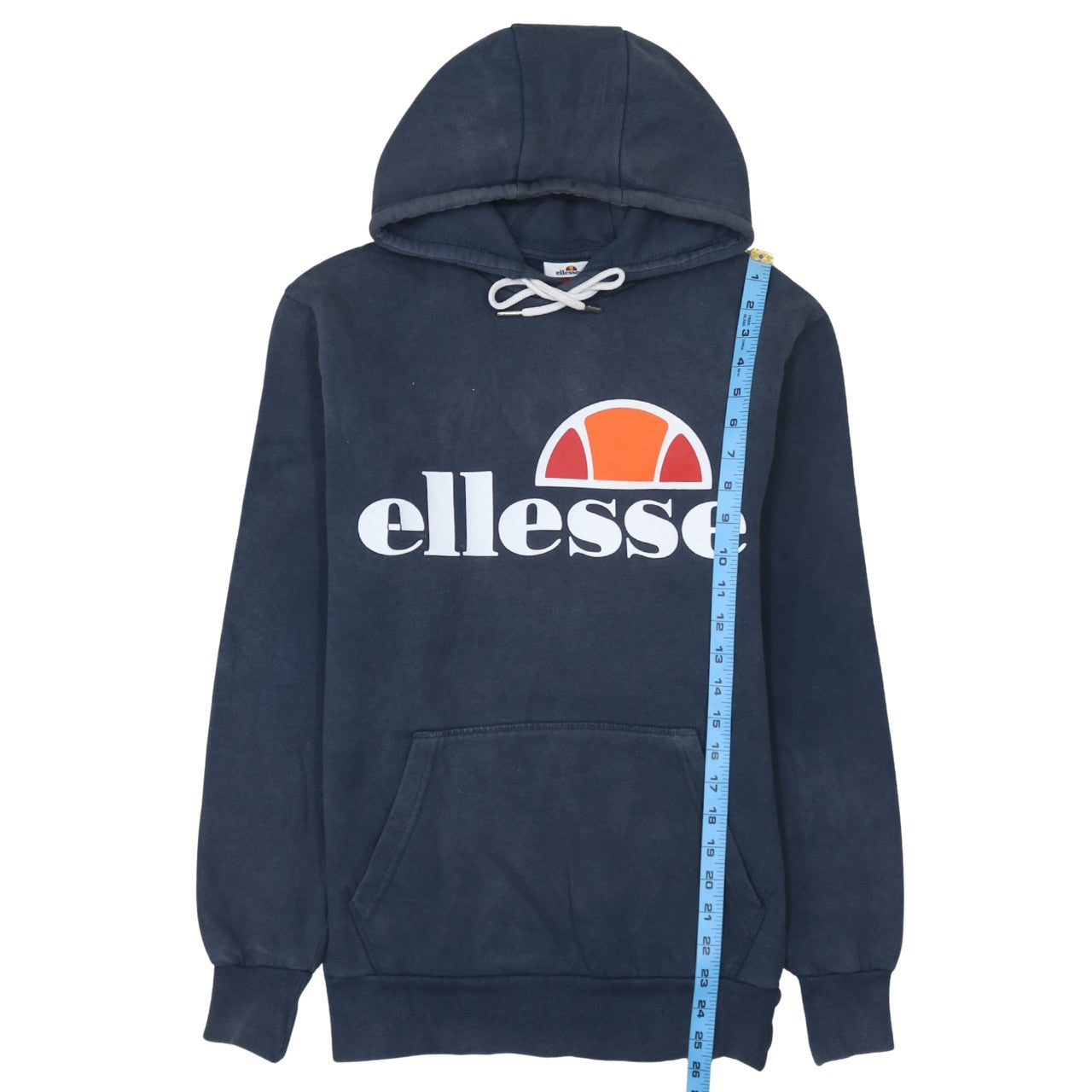 Ellesse Mens Blue Pullover Hoodie XS Logo Fleece Sweatshirt