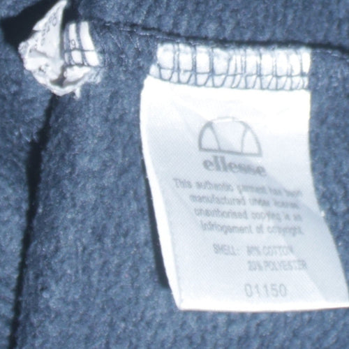 Ellesse Mens Blue Pullover Hoodie XS Logo Fleece Sweatshirt