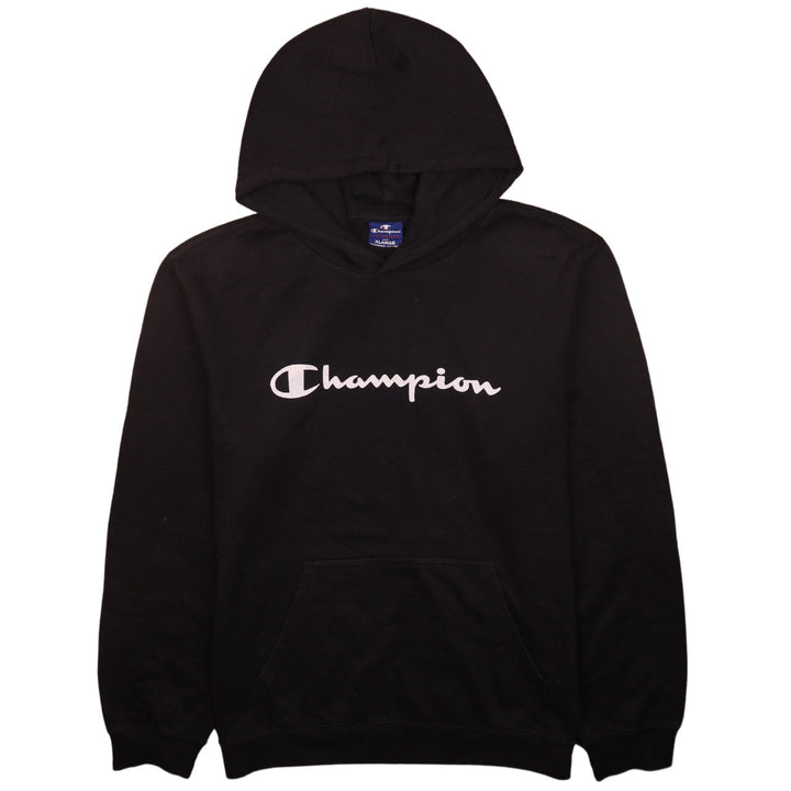 Champion Mens Black XL Pullover Hoodie with Logo Print