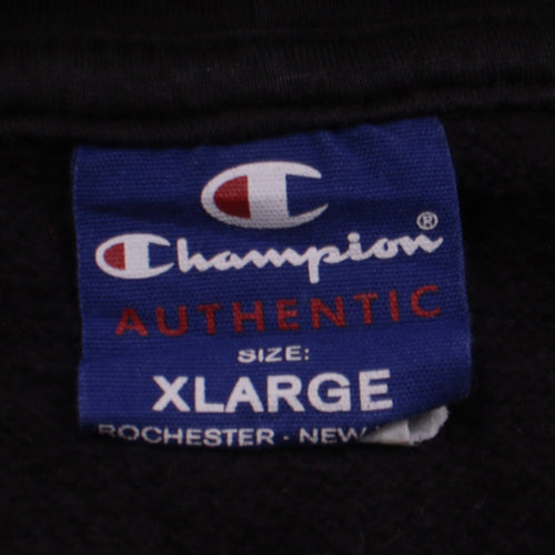 Champion Mens Black XL Pullover Hoodie with Logo Print