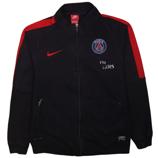 Nike Men’s Black Full Zip PSG Sweatshirt L Embroidered Logo