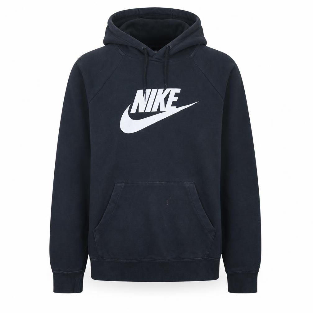 Front view of Nike Men's Black Pullover Hoodie L Graphic Logo Sportswear