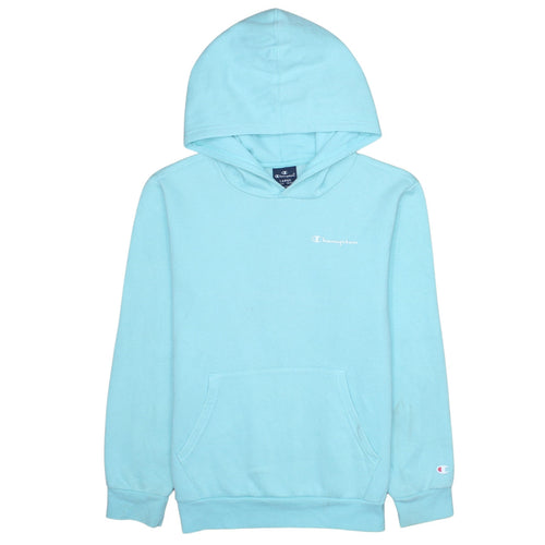 Champion Girls Blue Pullover Hoodie 11-12 Years Logo Fleece Sweatshirt
