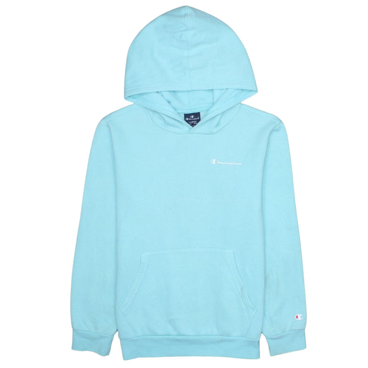 Champion Girls Blue Pullover Hoodie 11-12 Years Logo Fleece Sweatshirt