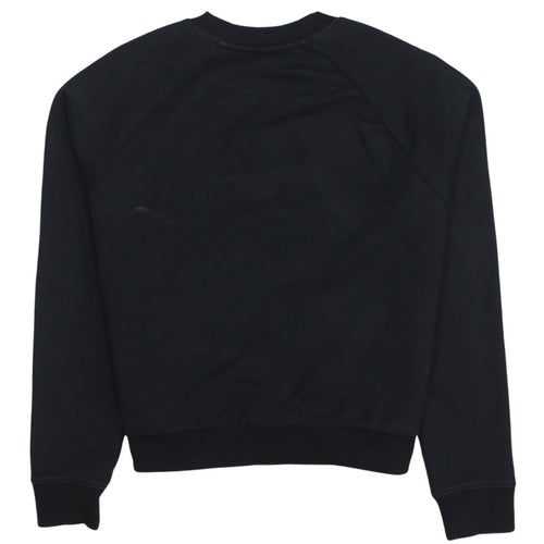 Vans Womens Black Crew Neck Sweatshirt Size S Logo Cotton Pullover