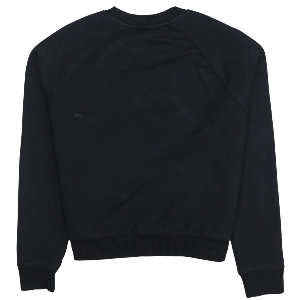 Vans Womens Black Crew Neck Sweatshirt Size S Logo Cotton Pullover