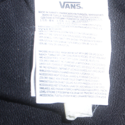 Vans Womens Black Crew Neck Sweatshirt Size S Logo Cotton Pullover