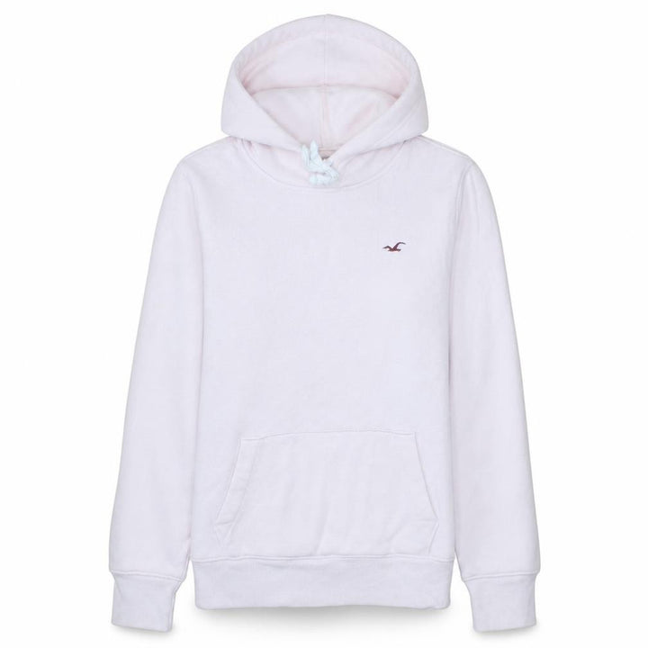 Hollister Womens White Pullover Hoodie Small Cotton Blend Casual