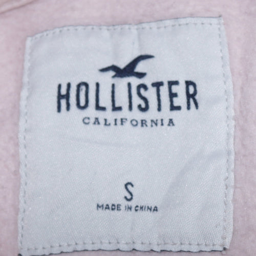 Hollister Womens White Pullover Hoodie Small Cotton Blend Casual