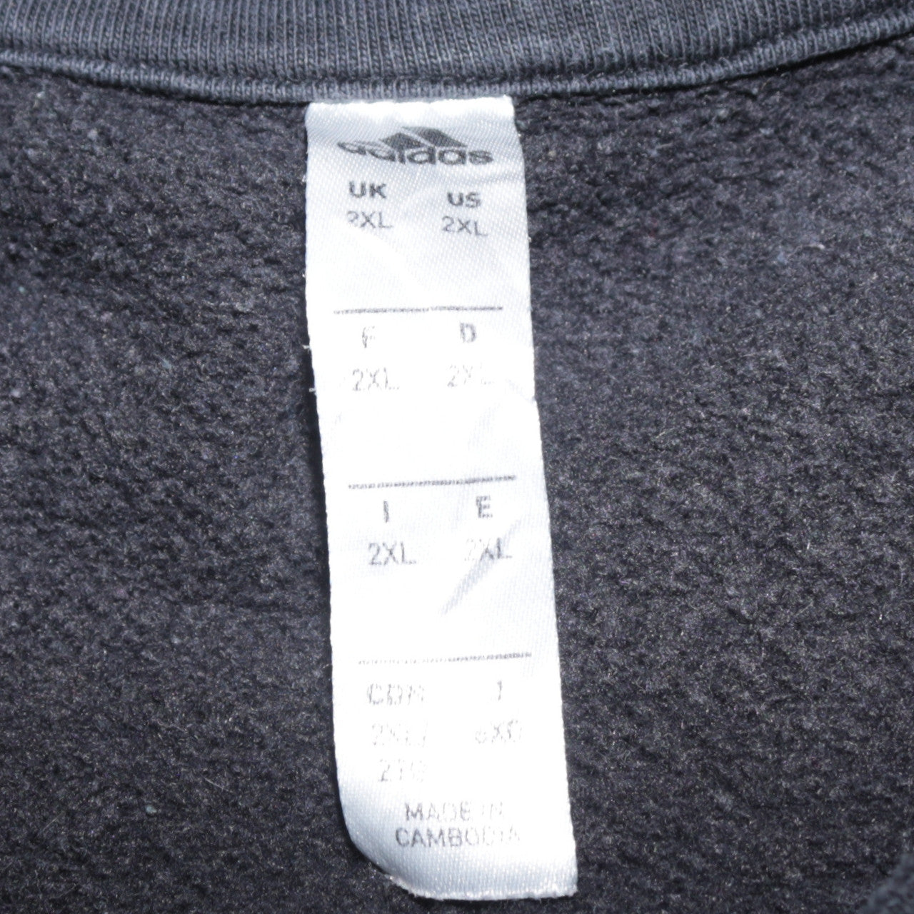 Adidas Men's Black 2XL Pullover Crew Neck Fleece Sweatshirt