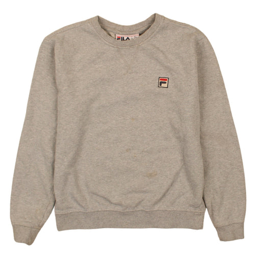 Fila Womens Grey Small Logo Crew Neck Pullover Sweatshirt