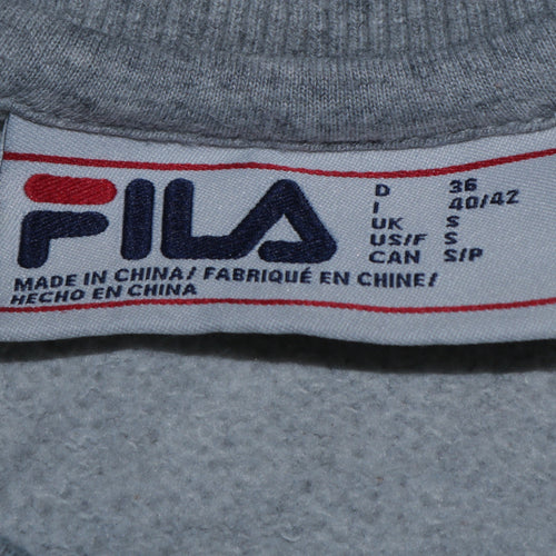 Fila Womens Grey Small Logo Crew Neck Pullover Sweatshirt