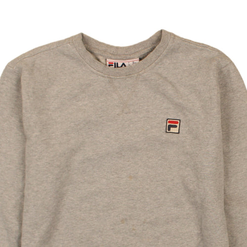 Fila Womens Grey Small Logo Crew Neck Pullover Sweatshirt