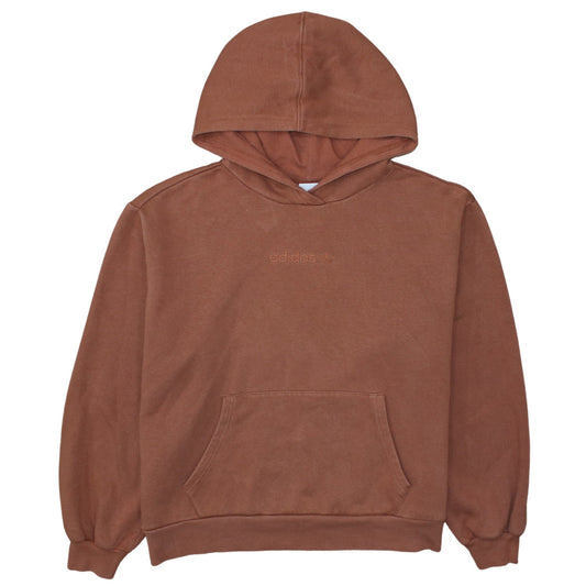 Adidas Women Brown Pullover Hoodie Size 14 Embroidered Logo Casual