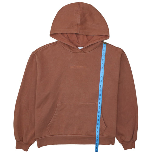 Adidas Women Brown Pullover Hoodie Size 14 Embroidered Logo Casual