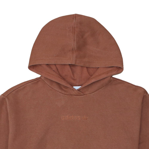 Adidas Women Brown Pullover Hoodie Size 14 Embroidered Logo Casual