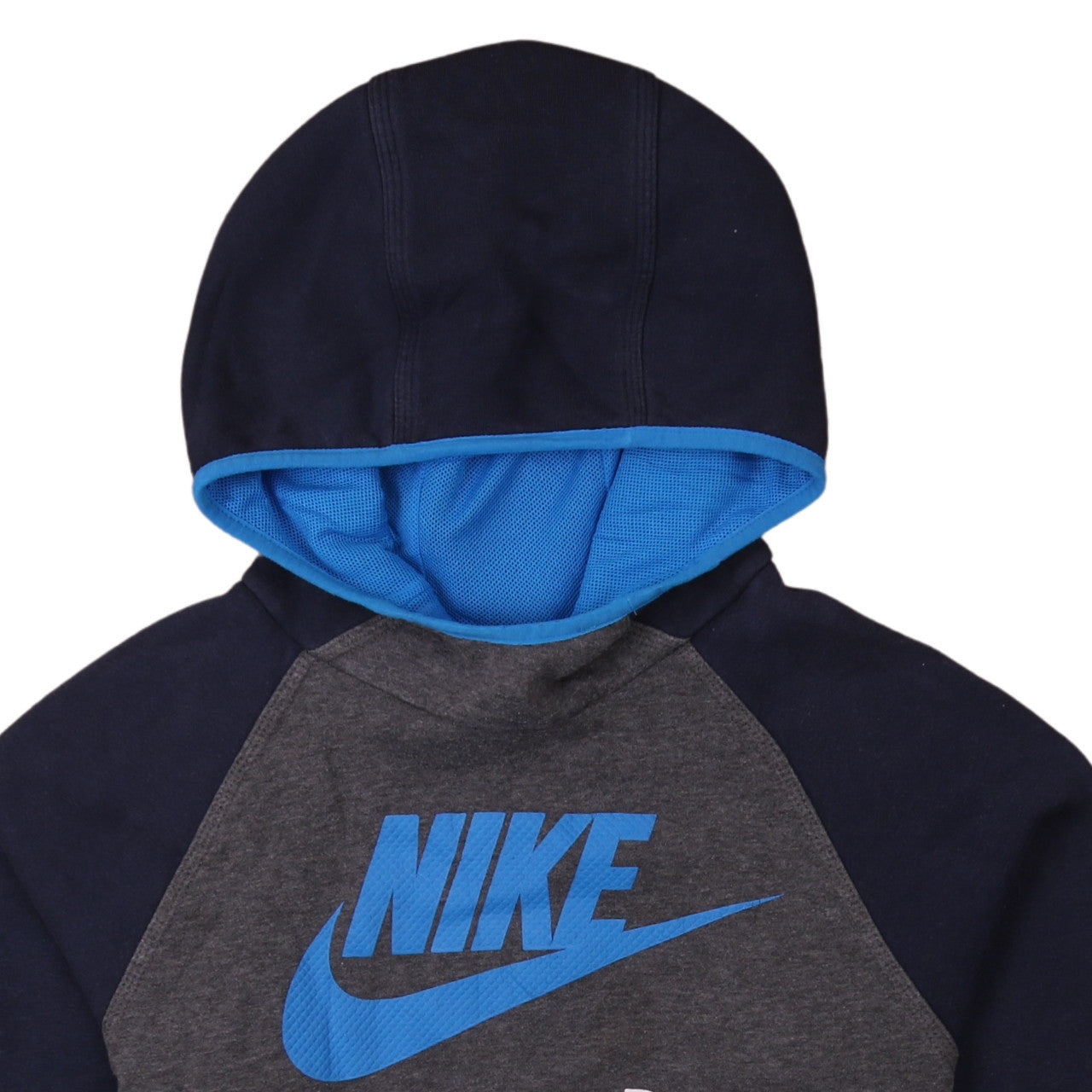 Nike Boys Grey & Navy Pullover Hoodie XL 13-15 Years Graphic Print