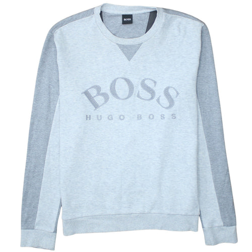 Hugo Boss Men's Grey Crew Neck Logo Pullover Sweatshirt L