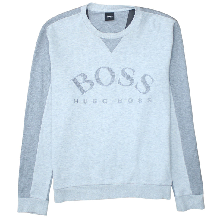 Hugo Boss Men's Grey Crew Neck Logo Pullover Sweatshirt L