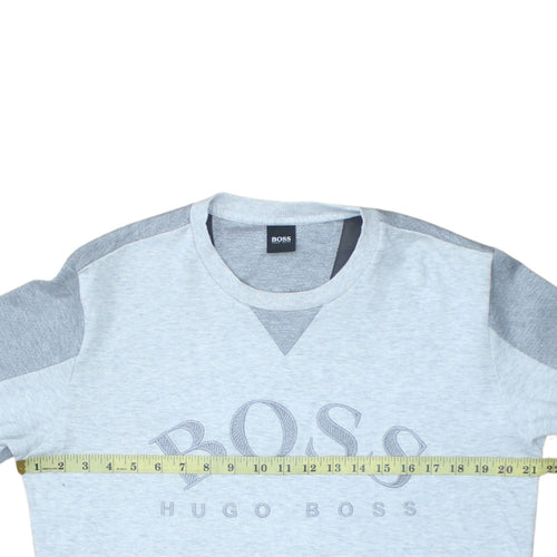 Hugo Boss Men's Grey Crew Neck Logo Pullover Sweatshirt L